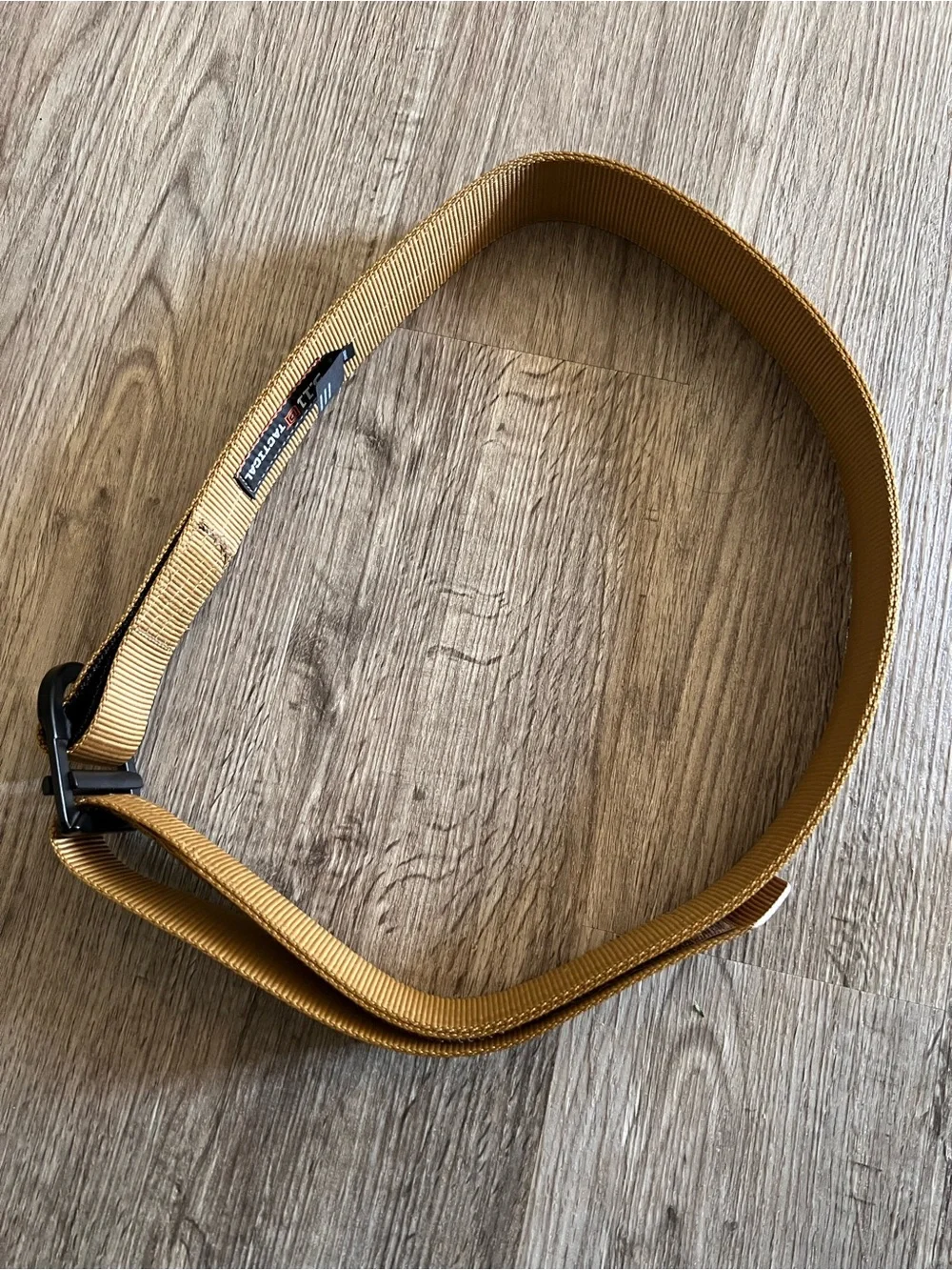 5.11 Tactical Coyote Brown Webbing Belt with Black Logo Patch